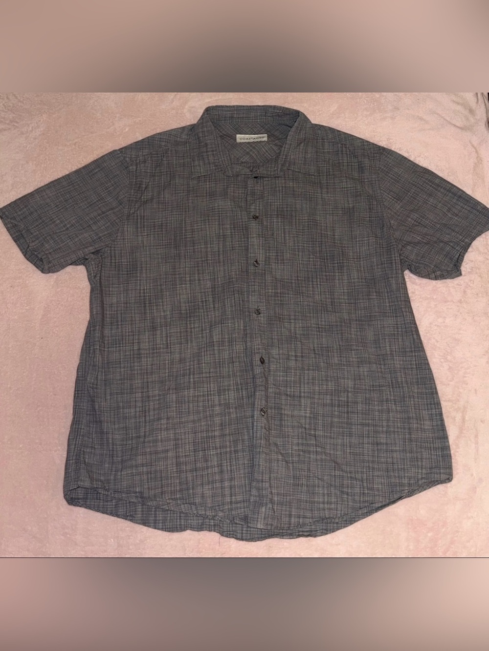 Coastaoro Grey plaid button up short-sleeve✨